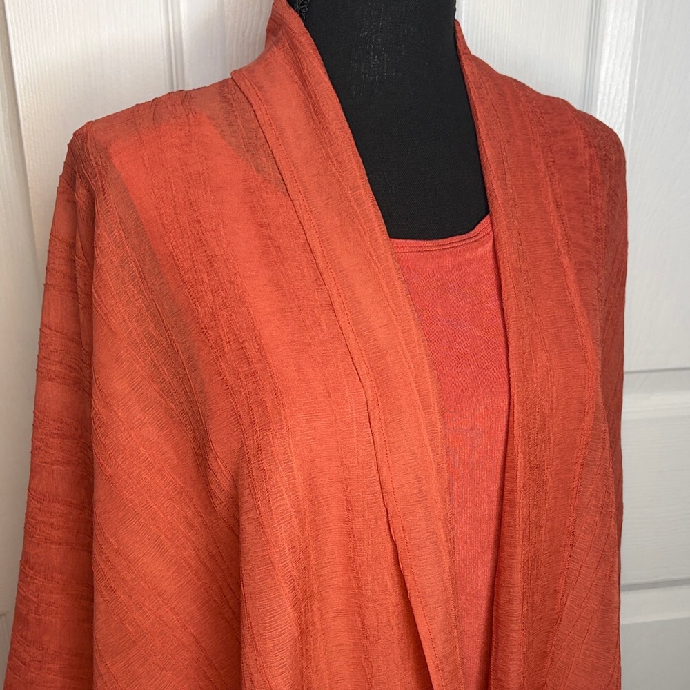Travelers by Chicos Tank Top & Sheer Jacket set. Medium and small - Picture 2 of 14